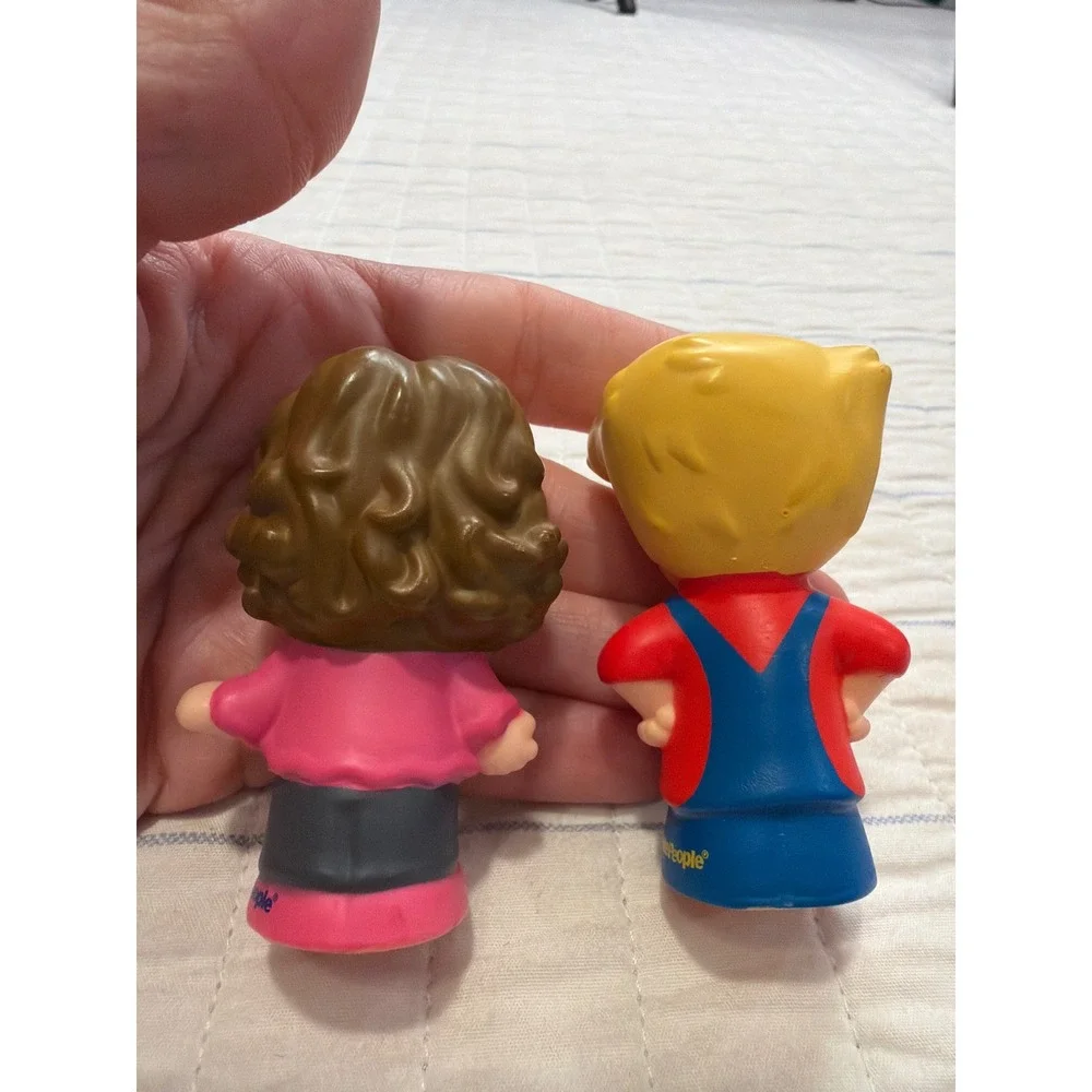 Fisher-Price Little People Lot of 5 Figures Race Car Driver Overalls Backpack